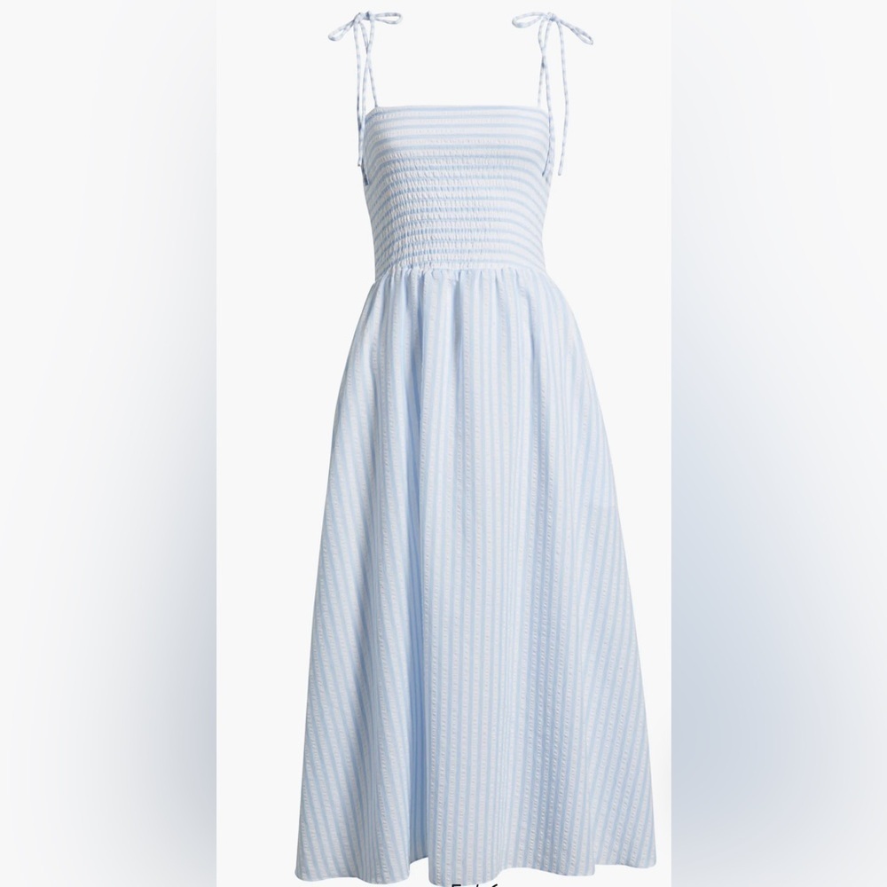 Julia Jordan Tie Shoulder Smocked Midi Dress Size 6